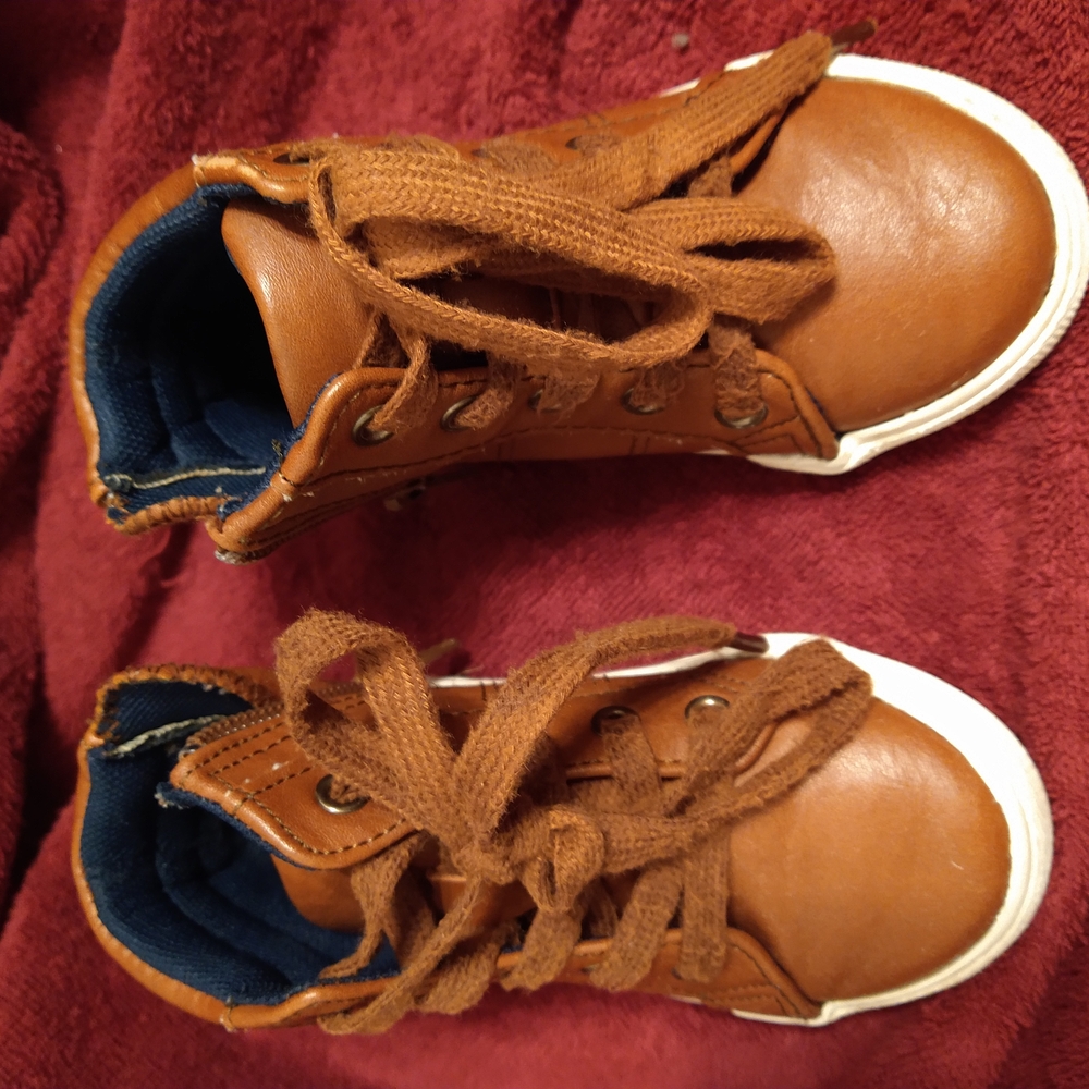 Cat & Jack Brown High-Top Sneakers with White Soles